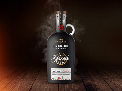 Rum Bottle Design beverage brand branding drink label packaging rum shield spirit typography vintage