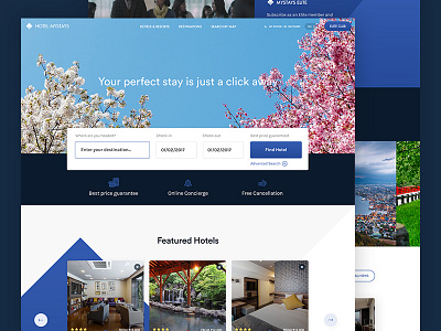 Mystays Hotel Website Concept booking clean homepage hotel landing page minimal ui user interface ux web design website