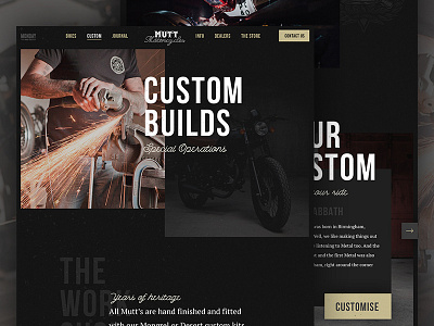Mutt Motorcycles / Day 11 30dod dark interface motorbike motorcycle texture ui ux web design website