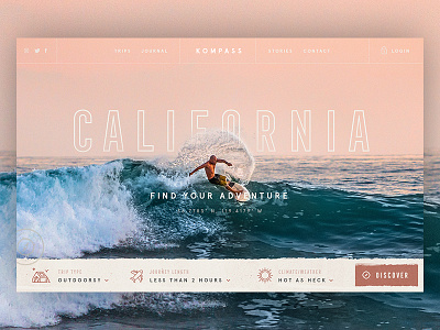 Adventure Search II / Day 13 adventure beach branding header surf texture travel trip ui ux web design website