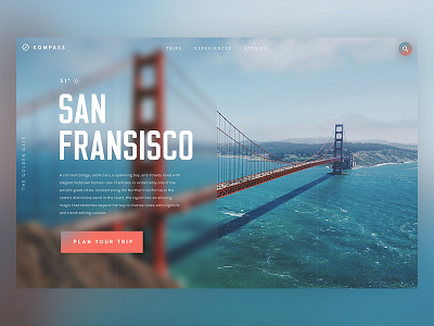 Travel Landing Page SF / Day 17 30dod colourful interface landing page san fransisco travel ui ux web design website