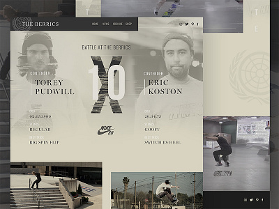 The Berrics / Day 18 glitch serif simple skateboard skateboarding texture the berrics typography ui ux web design website