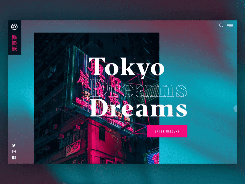 Tokyo Dreams Transition clean concept experimental japan landing page neon tokyo ui ux web web design website