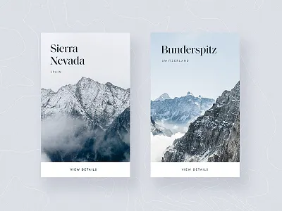 Mountain Range Tiles interaction minimal mountains snow snowboarding ui ux web web design website