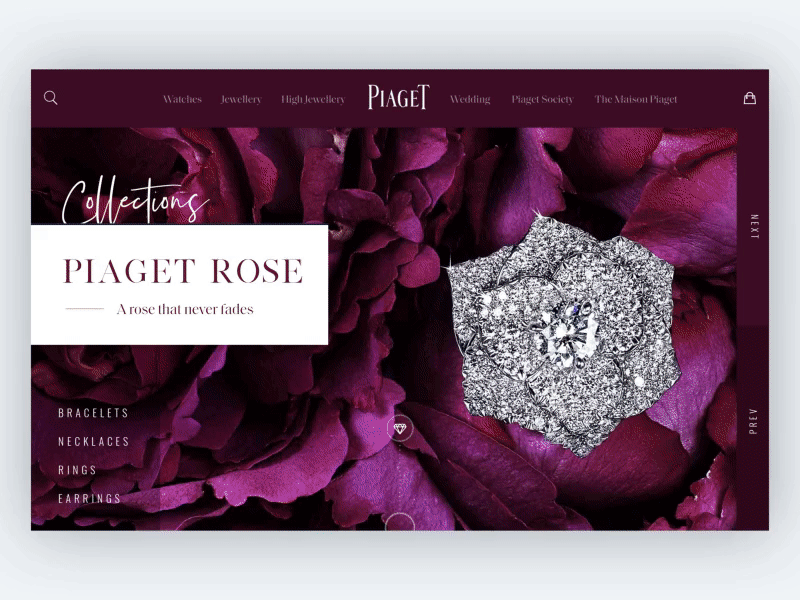 Piaget Transition 💎 elegant fashion jewellery lookbook luxury premium ui ux web web design website