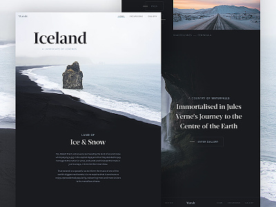 Wandr: Iceland clean iceland interface minimal nordic photography serif travel ui ux web web design