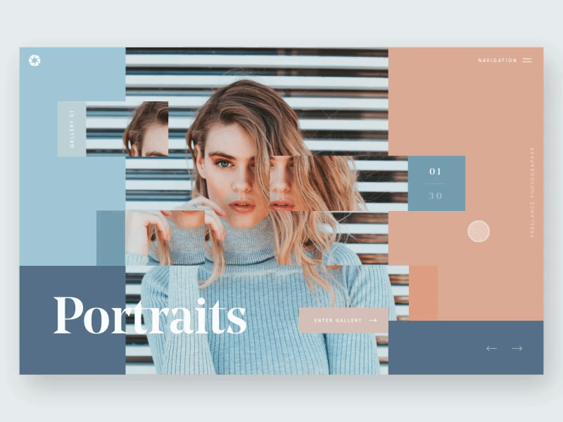 Photo Gallery Hover Idea animation hover effect interaction photography ui ux web web design