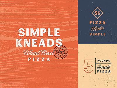 Simple Kneads Branding 🍕 badge brand branding logo pizza restaurant stamp texture type typography vintage