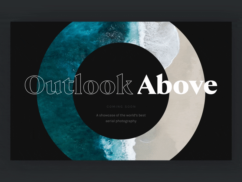 Outlook Above Scroll Transition animation branding gallery instagram landing page minimal one page site photography ui ux web web design