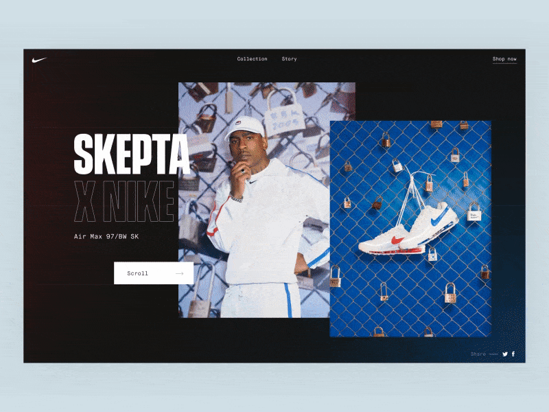 Nike x Skepta Lookbook animation ecommerce interaction interface lookbook nike shoe ui web web design website