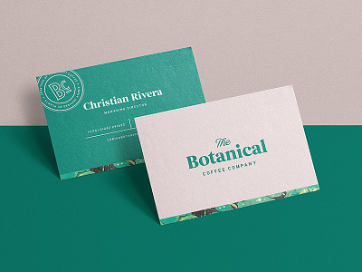 Botanical Coffee Business Cards brand branding business cards coffee distressed lettering logo stamp type typography vintage