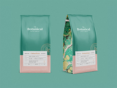 Botanical Coffee Co Packaging brand branding coffee lettering logo packaging stamp type typography vintage