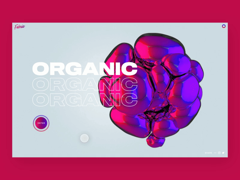 Organic Hover after effects c4d cinema4d interaction interface organic ui web web design