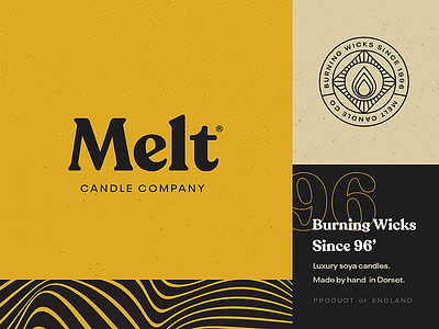 Melt Candle Co. 🕯 badge brand branding candle logo stamp textured type typography vintage