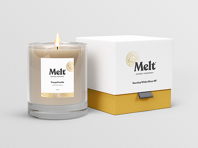 Melt Candle Co. Packaging badge brand branding candle logo packaging stamp textured type typography vintage