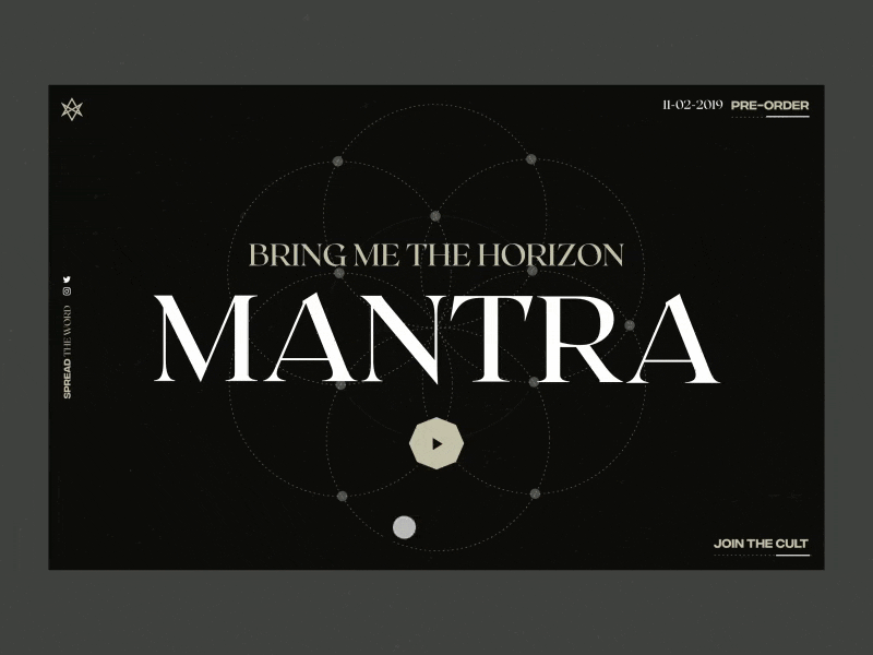 Mantra Track Preview after effects animation clean dark interaction interface landing page music music player player ui ux web web design website