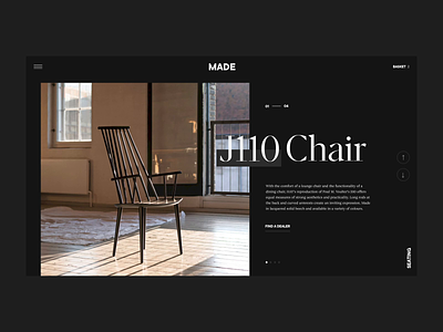 Furniture Slider Concept after effects animation interaction interface landing page minimal typography ui ux web web design website
