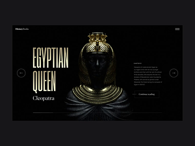 Egyptian Dynasties Transitions after effects animation cinema 4d clean interface landing page octane octane render ui ux web web design website