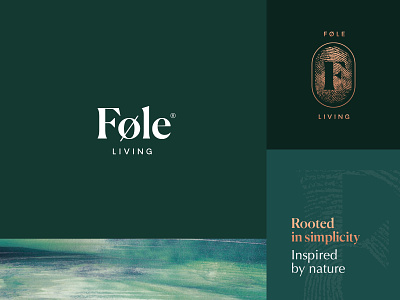 Føle Living Branding badge branding branding agency brush clean copper fingerprint foil identity lifestyle logo minimal nature paint type typography