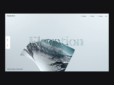 Elevation Transition after effects animation cinema 4d clean cloth interaction interface minimal octane photography ui ux web web design webgl website x particles