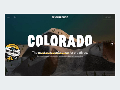 Epicurrence – Colorado Live! 🏂⛷🤙 after effects animation clean epicurrence interaction interface landing page paper parallax snow ui design ux web web design website