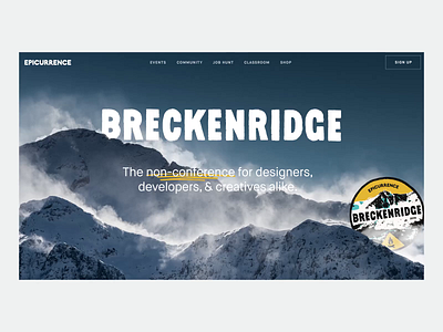 Epicurrence – Breckenridge Concept after effects animation clean interaction interface parallax typography ui ui design web web design website