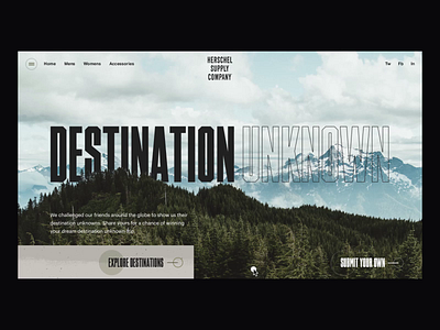Herschel: Destination Unknown after effects animation campaign clean interaction design interface landing page photography travel typography ui ui design ux web web design website