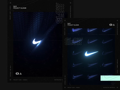 NIKE GLOW® TREATMENTS 3d 3d animation abstract after effects animated animation c4d cinema 4d glow graphic design graphics interaction design nike octane poster poster art render typography