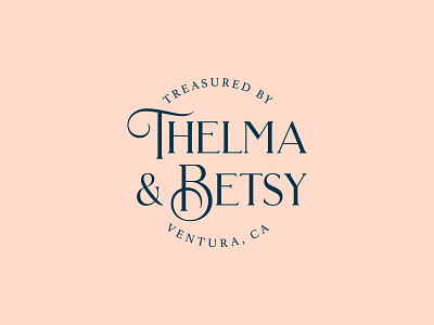 Treasured by Thelma & Betsy Logo antique boutique consignment delicate logo design logos logotype vintage