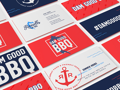 Business Cards for Russell's BBQ barbecue barbecue branding bbq bbq branding business card design business cards graphic design lake logo design restaurant branding