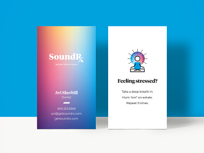Business Cards for SoundRx business cards graphic design healing logo design soundbath wellness