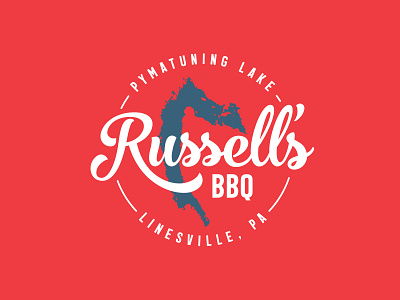 Russell's BBQ - Pymatuning Lake bbq branding graphic design logo t shirt