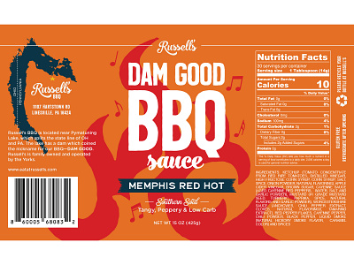 Russell's Dam Good BBQ Sauce - Memphis Red Hot