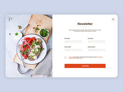 Newsletter subscription - Culinary blog