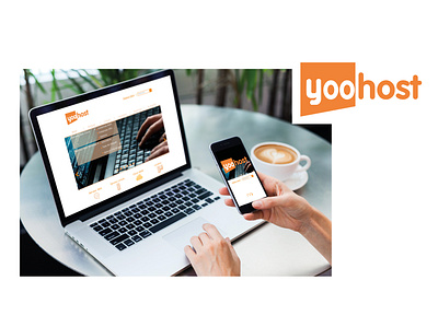 Maquette page d'accueil site web Yoohost app graphic design ui