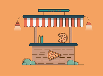 Pizza shop app branding design flat illustraion illustrator minimal pizza ux vector illustration vectorart website