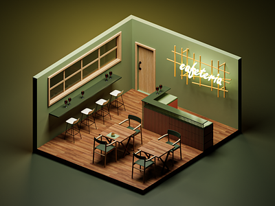 cafe INTERIOR 3d app architecture branding cafedesign design furniture interiordecor interiordesigner interiors minimal presentation restaurantdesign ui