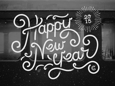 Happy New Year 2015 custom design greetings hand lettering illustration lettering quote script typography