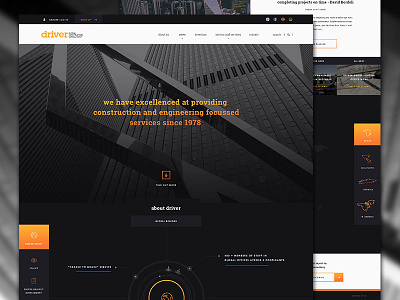 Driver Group black clean corporate custom gradient infographics interactive interface map minimal ui web design