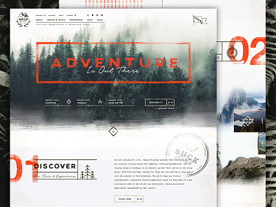 Buck Wild Concept adventure booking branding homepage interface layout logo nature outdoors ui web website