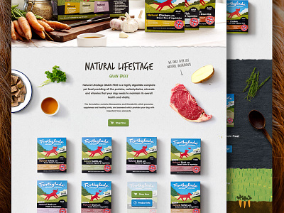 Forthglade Ranges cats dogs food homepage illustration interface layout organic texture ui web website