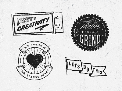 Ignite Creativity adventure badge bristol design grunge icon illustration logo retro rustic stamp texture