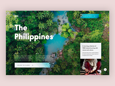 Backpack The Philippines adventure asia backpacking desktop homepage nature nomad travel ui web design