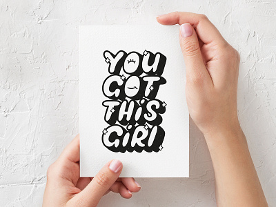 You Got This custom cute inspiration lettering motivational postcard type typography