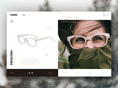 Chiono Glasses eccomerce extreme sports fashion glasses online shop product page retailer web design website winter