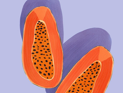 Papaya | Personal fruit illustration papaya procreate