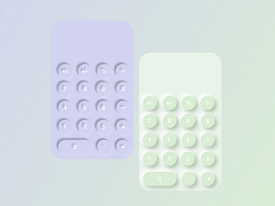 Neumorphic calculator UI design