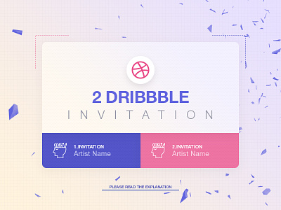 2x Dribbble Invitation art design dribbble invitation help invitation invite invite me ticket