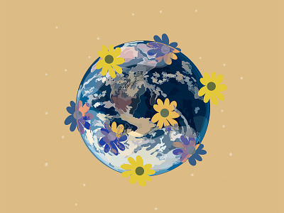 Illustration: Our Pretty Planet colorful design digital art digital design digital drawing digital illustration earth earth day flower illustration flowers graphic design graphic illustration illustration illustrator ipad art procreate protect the planet