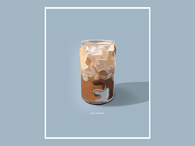 Illustration: Iced, Iced Baby coffee coffee lover digital art digital art print digital illustration graphic design iced coffee illustrator ipad art procreate procreate artist type and image typography